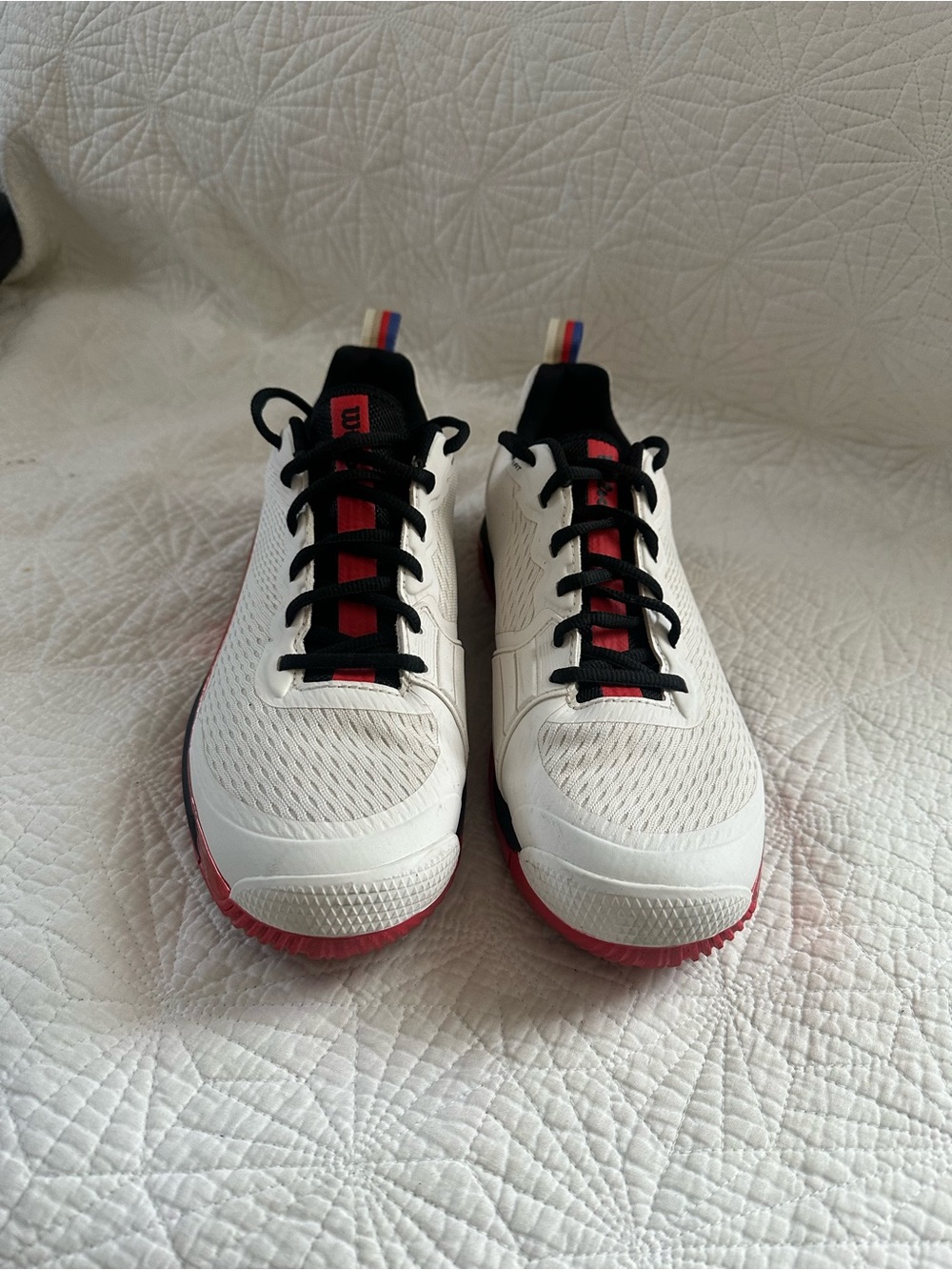 Wilson All Court Men Tennis Shoes In Color White/Infrared/Black Size 10.5